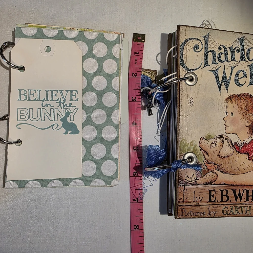 Handmade Colorful Scrapbook Art Junk Journals Set Of 4 Trendy Vintage Look NEW